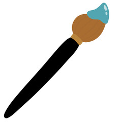 paintbrush with blue color