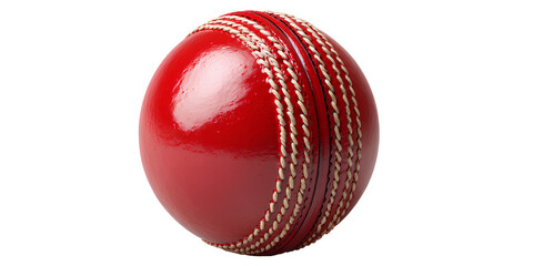 red cricket ball isolated on transparent background