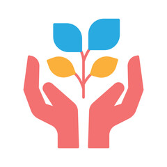 Leaves growing from a woman's hands