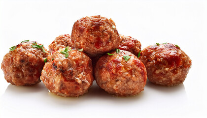 Meatballs Isolated White Background