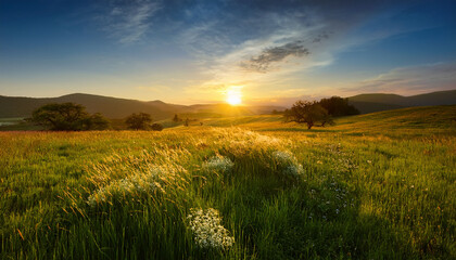 Sunrise Over A Meadow