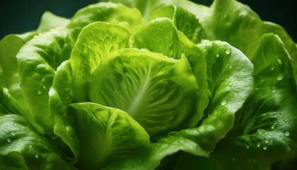Macro Shot Of Fresh Butterhead Lettuce Leaf
