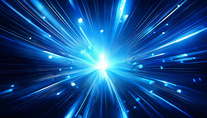 Vibrant Blue Burst Of Light With Abstract Shapes Light Effect