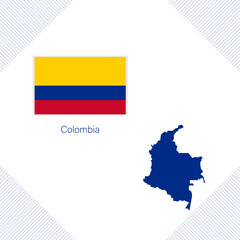 Colombia flag and map vector illustration