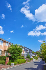 住宅地,家,住宅,青空,日本,