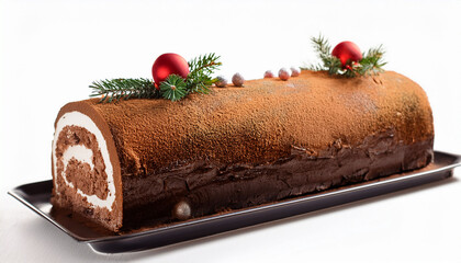Isolated Yule Log Cake