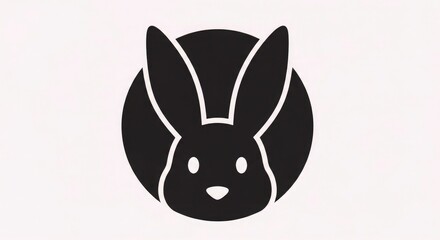 Black bunny rabbit hare animal pet easter vector illustration graphic art design icon logo symbol drawing