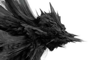 Obraz premium Abstract Black Geometric Digital Art