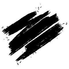 Abstract black ink brush strokes on white background. Grunge paint texture with splatter effects, perfect for artistic backgrounds, banners, posters, and digital designs.