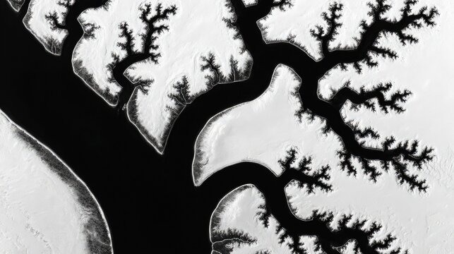 Abstract Fractal Design Pattern In Black And White