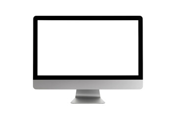 Fototapeta premium Modern Desktop Computer Monitor Mockup, Blank White Screen Template, Isolated Technology