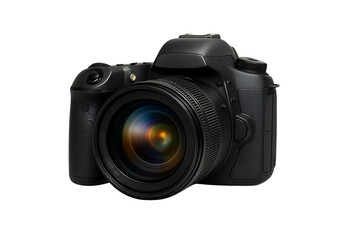 Professional Black DSLR Camera with Zoom Lens