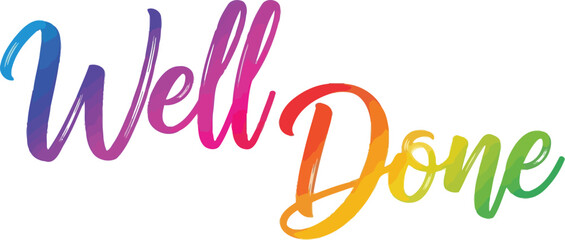 Obraz premium Well done congratulations greeting card message colorful celebration