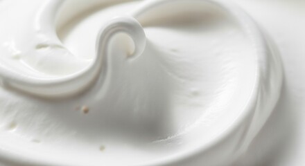 Close-up of a white creamy substance with soft sculpted swirls and peaks showcasing its smooth texture and subtle highlights A few tiny speckles are visible on the surface