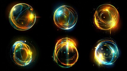 Abstract Glowing Spheres Collection