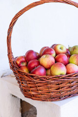 a basket full of red and tasty apples from grandma's garden