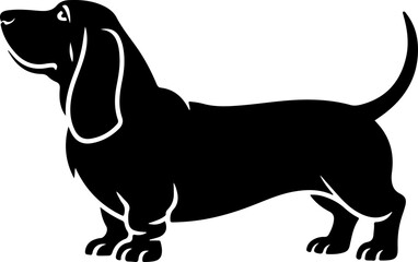 Basset Hound silhouette vector illustration