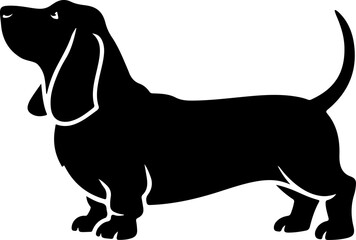 Basset Hound silhouette vector illustration