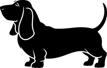 Basset Hound silhouette vector illustration