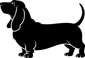 Basset Hound silhouette vector illustration