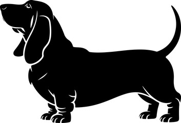 Basset Hound silhouette vector illustration