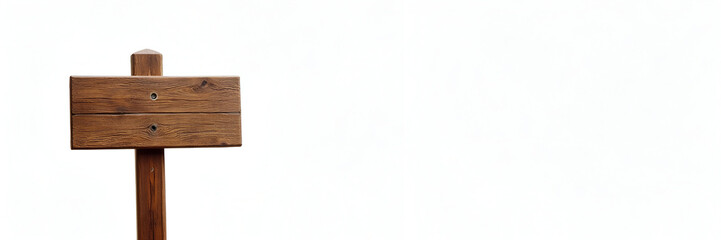 A rustic brown wooden sign rests against a transparent background, illustrating a classic signpost concept, ideal for creating personalized messages with ample copy space.