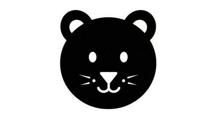 Black bear face animal cartoon vector illustration graphic design cute bear head adorable mammal wildlife icon