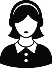 Customer service woman silhouette, Woman on headset silhouette, customer care design