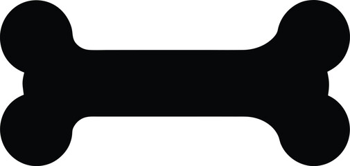 Dog bone silhouette vector icon, simple pet and animal symbol, Graphic vector silhouette of a pet bone for animal and dog concepts