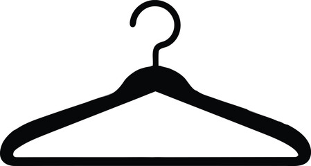 Hanger silhouette vector icon, simple and clean apparel symbol, Black silhouette of a classic coat hanger, vector illustration.
