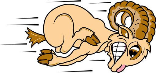 bélier qui charge, corne