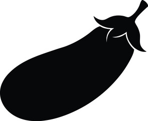 Eggplant silhouette vector, Eggplant icon vector, A Simple and Elegant Vegetable Silhouette Vector Illustration.