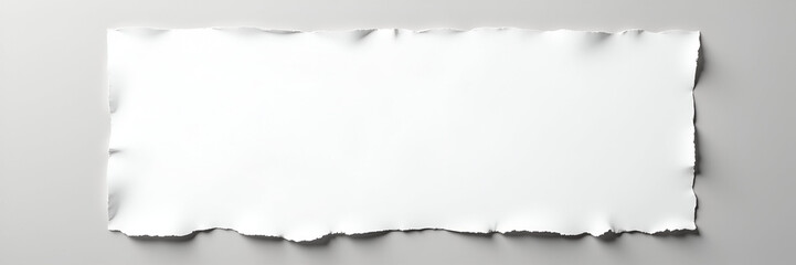 Obraz premium A white paper poster, artfully ripped and glued to a textured wall, designed for showcasing creative content. Ample copy space for text or graphics.