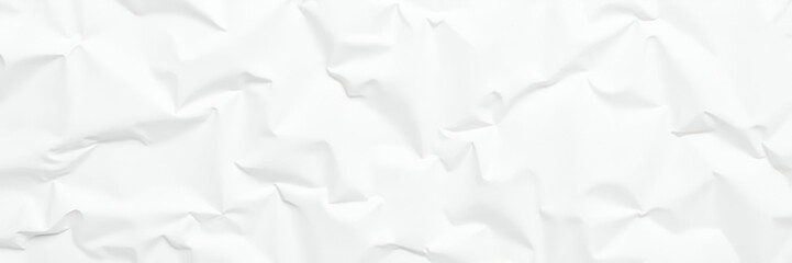 A blank white crumpled paper poster texture serves as a versatile background, emphasizing raw simplicity and creativity, with ample copy space for design applications.