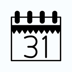 Illustration of a Minimalist Calendar Showing the 31st Day of the Month