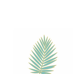 Palm Leaf Pastel Blue-Green with Gold Accents 32
