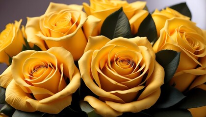 yellow rose bouquet closeup