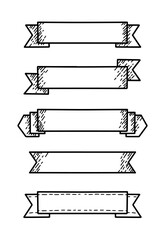 hand drawn ribbon set of offers