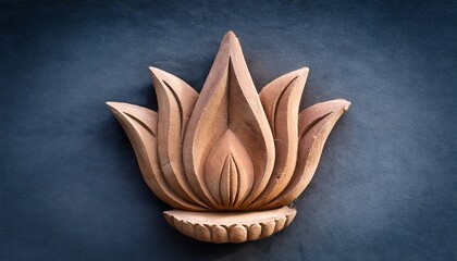 a sandstone sculpture of lotus flower