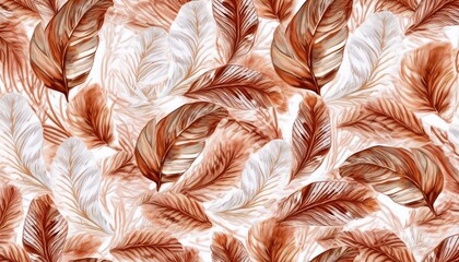 watercolor seamless pattern with brown and white
