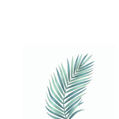 Palm Leaf Pastel Blue-Green with Gold Accents 14