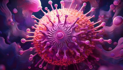 pink purple virus art scene