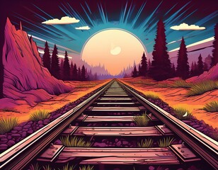 abandoned railway track art scene