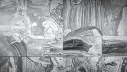 Abstract grayscale pattern of textured tiles