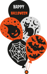 Halloween Balloons with Holiday Symbols