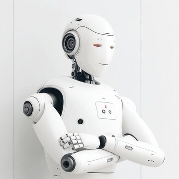 Modern Robot in Futuristic Minimalist Environment