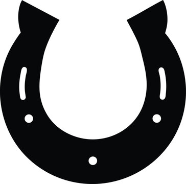 Horseshoe icon vector. Luck symbol flat style. Horse shoe silhouette vector illustration.