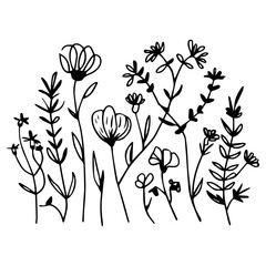 set black wildflowers