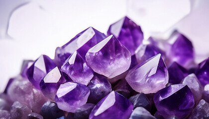 Amethyst Gemstones Closeup Generative Ai