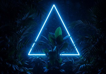 Neon Triangle Frame in Tropical Plants